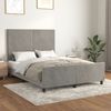 Doppelbett, Bettgestell Modernen ohne Matratze Hellgrau 140x200 cm Samt d2478e Bild 2
