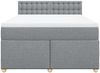 vidaXL Boxspringbett mit Matratze Hellgrau 160x200 cm Stoff 3286745 Bild 4