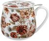 DUO FLORAL Fassbecher 430 ml PASTEL FLOWERS mit Teesieb, New Bone China Porzellan Bild 2
