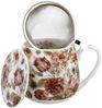 DUO FLORAL Fassbecher 430 ml PASTEL FLOWERS mit Teesieb, New Bone China Porzellan Bild 3