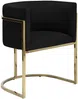 Vente-unique - PERIA Stuhl SamtStoff Schwarz - B 56,5 cm x H 76 cm x L 60 cm Bild 4
