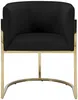 Vente-unique - PERIA Stuhl SamtStoff Schwarz - B 56,5 cm x H 76 cm x L 60 cm Bild 3
