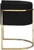 Vente-unique - PERIA Stuhl SamtStoff Schwarz - B 56,5 cm x H 76 cm x L 60 cm Bild 5