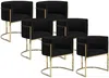 Vente-unique - PERIA Stuhl SamtStoff Schwarz - B 56,5 cm x H 76 cm x L 60 cm Bild 2