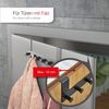 SO-TECH® Türgarderobe Garderobenleiste LINEA 380 x 110 mm, mit 6 Haken Türhaken, (1-St), Edelstahl schwarz matt, für Türen mit Falz max. 16 mm Bild 2