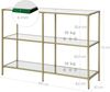 Songmics 'Vasagle' Konsolentisch mit 3 Ablagen aus Hartglas, Metall/Glas goldfarben, 73 x 30 x 100 cm Bild 5