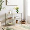 Songmics 'Vasagle' Konsolentisch mit 3 Ablagen aus Hartglas, Metall/Glas goldfarben, 73 x 30 x 100 cm Bild 2