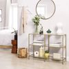 Songmics 'Vasagle' Konsolentisch mit 3 Ablagen aus Hartglas, Metall/Glas goldfarben, 73 x 30 x 100 cm Bild 3