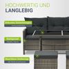 Juskys 'Manacor' Lounge mit Sofa, Tisch, 2 Hocker & Kissen, Polyrattan grau-meliert, 7 Personen Bild 5