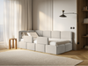 Selsey 'Cloudy' Kinderbett 120x200, Kopfteil links, Matratze & Bettkasten, Samt Hellbeige Bild 3
