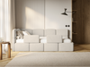 Selsey 'Cloudy' Kinderbett 120x200, Kopfteil links, Matratze & Bettkasten, Samt Hellbeige Bild 2