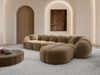 Samtstoff Ecksofa Valderosa L Form - Samtstoff - braun - Rechts Bild 2