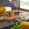 Wohnling Couchtisch ANURA 115 x 25 x 58 cm Akazie Massiv Holz Metallgestell groß Bild 4