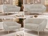 Polstersofa PIRS 2 Skandinavisches Sofa 2-Sitzer, Sofa mit Wellenfederung, Breite 140 cm, Buche Füße Hoher Sitzkomfort - Beige Cord Bild 2