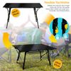 KESSER® Campingtisch faltbar Klapptisch mit Aluminiumrahmen Aufrollbare Tischplatte Falttisch klappbar höhenverstellbar inkl. Tragetasche mit Trageband & Netztasche Schwarz (120 x 70cm) Bild 3