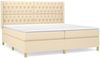 vidaXL Boxspringbett mit Matratze Stoff Creme 200x200 cm, Härtegrad: H2 [3132262] Bild 2