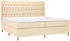 vidaXL Boxspringbett mit Matratze Stoff Creme 200x200 cm, Härtegrad: H2 [3132262] Bild 3