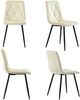 Essgruppe 5-teilig mit Marmoroptik Tisch 117×68 cm & 4 Beige Leinenstühlen,Esszimmer-Set für Küche und Wohnzimmer Bild 4