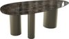 Esstisch Edge Oval 220x120 Keramik Emperador Extra Lucidato Dunkelbraun Troa Metall Effektfinish Titan Bild 4