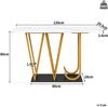 Sideboard 120x29,5x80 cm, Marmoroptik-Tischplatte, MDF & Metalll, goldene Beine,Weiß und Golden Bild 4