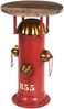 More2Home Beistelltisch Hydrant, Metall Feuerwehr-rot, Mangoholz, rund 38 cm Bild 2