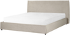 Bett mit Stauraum LAVAUR 180 x 200 cm Samtstoff Taupe Bild 5