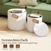 2er-set Runde hocker mit stauraum verschachtelbare Sitzhocker mit abnehmbaren Deckeln Weiß Bild 3