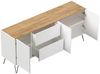 Sideboard Yako 180cm 2 SoftClose 3 Türen Weiß/Eiche Top : Weiss hochglanz / Oak Gold Bild 4