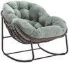SeedWave Schaukelstuhl Übergrößen mit Handgewebtem Rattan, 15cm Kordstoff Gepolstertem Kissen, Eiförmiger Schaukelsessel mit rutschfester Basis, Stahlgestell Bild 5