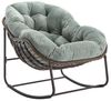 SeedWave Schaukelstuhl Übergrößen mit Handgewebtem Rattan, 15cm Kordstoff Gepolstertem Kissen, Eiförmiger Schaukelsessel mit rutschfester Basis, Stahlgestell Bild 4