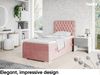 MEBLINI Boxspringbett DALIA 90x200 cm mit Bettkasten - H3/Rosa Samt Gepolstert Einzelbett mit Topper & Taschenfederkern-Matratze - 90x200 Links Bild 2