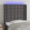 LED Kopfteil, Bettkopfteil, Minimalistisch Grau 103x16x118/128 cm Kunstleder Bild 2