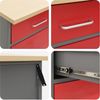 vidaXL Werkbank mit Schubladen 4 pcs Rot und Grau 200 x 55 x 85 cm 3321387 Bild 5