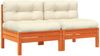 vidaXL Gartensofa ohne Armlehnen mit Kissen 2 Stk. Wachsbraun Kiefer 838162 Bild 2