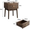 IDEASY Nachttisch Nachttisch Nussbaum mit Metallgriffen 40 x 40 x 55 2er-Set Bild 3
