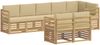 vidaXL Outdoor-Sofagarnitur 8 pcs Weiß und Beige 304 x 126,5 x 73 cm 3392018 Bild 2