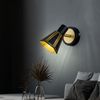 Wandlampe, beweglicher Spot, Metall schwarz gold, H 17 cm Bild 2