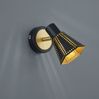 Wandlampe, beweglicher Spot, Metall schwarz gold, H 17 cm Bild 5