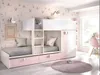 Vente-unique - JUANITO Bett Holz, Platte PuderrosaWeiß - B 108 cm x H 150 cm x L 275 cm Bild 1