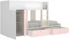 Vente-unique - JUANITO Bett Holz, Platte PuderrosaWeiß - B 108 cm x H 150 cm x L 275 cm Bild 4