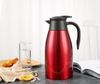 2L Edelstahl Thermoskanne Isolierkanne Thermosflasche Kaffeekanne Doppelwandig Rot Bild 2
