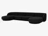 Micadoni Panorama-Sofa Miley 5-Sitzer Samt Bluvel Schwarz Bild 2