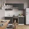 Küchenzeile Fame-Line Anthrazit Landhaus/Weiß 200 cm ohne Arbeitsplatte Vicco Bild 4