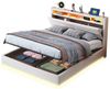 MODFU Polsterbett Gästebett Doppelbett Stauraumbett Jugendbett Funktionsbett Kinderbett (Multifunktionales Polsterbett,mit Hydraulischem Stauraum, USB-Steckdose & LED-Beleuchtung, Wendekopfteil und Versteckten Füßen – Leinen Beige für Schlafzimmer & kl... Bild 4