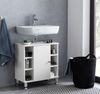 Kadima Design Moderner Badezimmer-Unterschrank, Chromfarbenfassung, großem Stauraum, justierbare Füße. 60x32x64 cm Bild 3