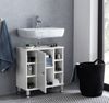 Kadima Design Moderner Badezimmer-Unterschrank, Chromfarbenfassung, großem Stauraum, justierbare Füße. 60x32x64 cm Bild 5