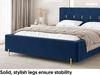MEBLINI Polsterbett 140x200 ohne Lattenrost ohne Matratze – FABIO – Blau Samt – Doppelbett ohne Bettkasten - Stauraumbett - Kopfteil Bett ohne Stauraum Bild 5