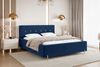 MEBLINI Polsterbett 140x200 ohne Lattenrost ohne Matratze – FABIO – Blau Samt – Doppelbett ohne Bettkasten - Stauraumbett - Kopfteil Bett ohne Stauraum Bild 1