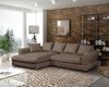 Ecksofa TIZIAN inkl. Polsterhocker in Stoff Salvador Schokobraun Ottomane Links Bild 3