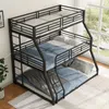 Etagenbett mit 3 Liegeflächen, Lattenrost und Rausfallschutz, 90/120/140 cm, Metallbett, Kinderbett Bild 4